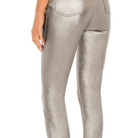 Free People Phoenix Coated Silver Metallic Jeans 30 - Picture 2 of 10